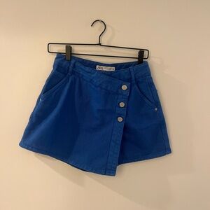 Zara Vibrant Blue Skirt with Silver Buttons